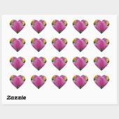 Roze Tulip Flower Heart Sticker (Vel)
