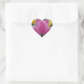 Roze Tulip Flower Heart Sticker (Tas)