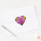 Roze Tulip Flower Heart Sticker (Envelop)