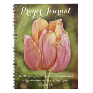Roze Tulip Flower Prayer Journal Notitieboek