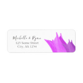 Roze Tulip Flower Weduwlabel Etiket