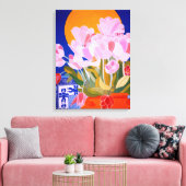 Roze Tulip Flowers Canvas Afdruk (Insitu (Woonkamer))