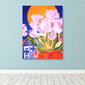 Roze Tulip Flowers Canvas Afdruk (Insitu (Houten vloer))