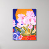 Roze Tulip Flowers Canvas Afdruk (Voorkant)