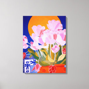 Roze Tulip Flowers Canvas Afdruk
