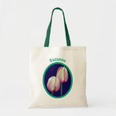 Roze Tulip Flowers, speciaal aangepast Tote Bag (Voorkant)