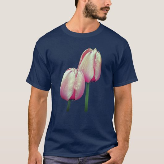 Roze Tulip Flowers T-shirt (Voorkant)