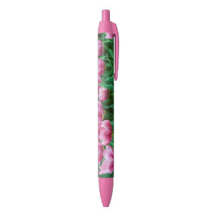 Roze Tulip Flowers Zwarte Inkt Pen