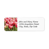 Roze Tulip Garden Floral Return Address Etiket (Voorkant)