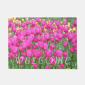 Roze Tulip Garden Floral Welkom Doormat Deurmat (Voorkant)