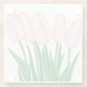 Roze Tulip Glass Onderzetter (Achterkant)