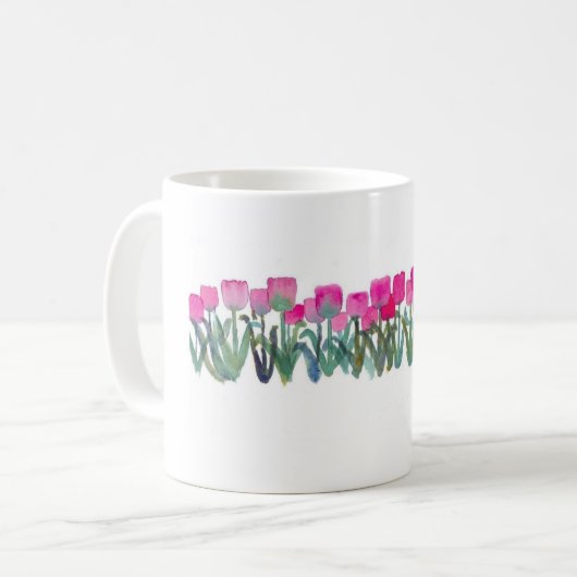 Roze Tulip Grove Koffiemok (Voorkant links)