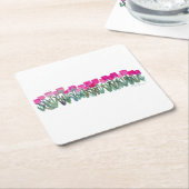 Roze Tulip Grove Papieren Onderzetters (Schuin)
