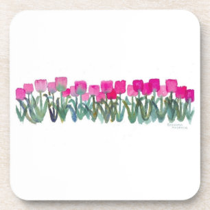 Roze Tulip Grove Plastic Onderzetters