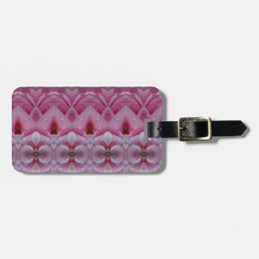 Roze Tulip Ikat 5 Bagagelabel (Voorkant horizontaal)