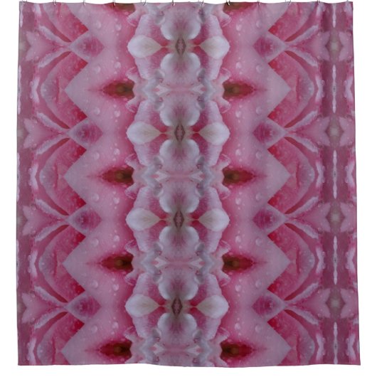 Roze Tulip Ikat 5 Douchegordijn (Voorkant)