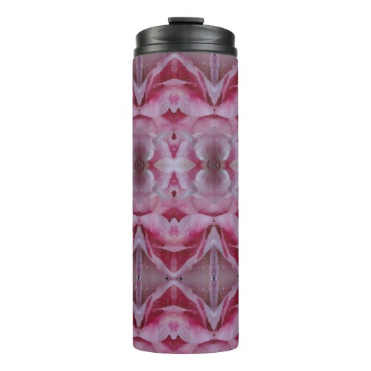 Roze Tulip Ikat 8 Thermosbeker (Voorkant)