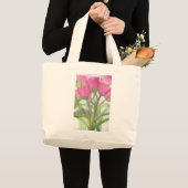 Roze Tulip Jumbo Canvas tas (Voorkant (product))