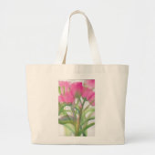 Roze Tulip Jumbo Canvas tas (Voorkant)