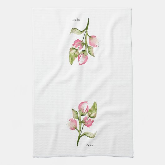 Roze Tulip Kitchen Towel of Casual Dinner Napkin Theedoek (Verticaal)