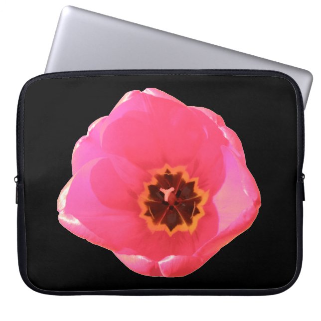Roze Tulip-laptoptas Laptop Sleeve (Voorkant)