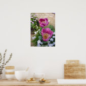 Roze Tulip Little Dente Garden Poster (Keuken)