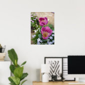 Roze Tulip Little Dente Garden Poster (Thuiskantoor)