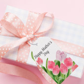 Roze Tulip Moederdag Cadeaulabel