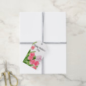 Roze Tulip Moederdag Cadeaulabel (Met Touw)