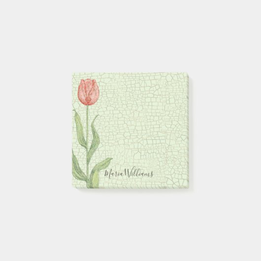 Roze Tulip Naam 3x3 toevoegen Post-it® Notes (Voorkant)