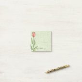 Roze Tulip Naam 3x3 toevoegen Post-it® Notes (Op bureau)