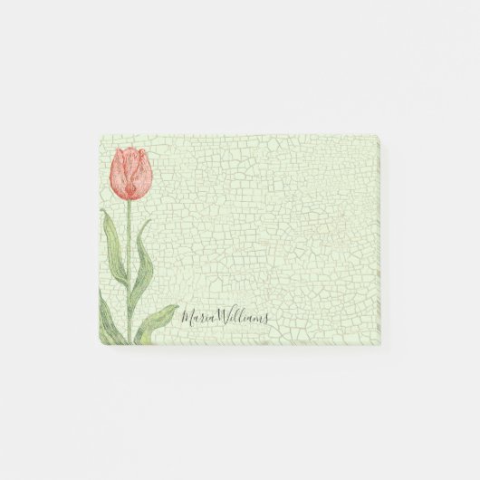 Roze Tulip Naam 4x3 toevoegen Post-it® Notes (Voorkant)