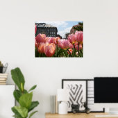 Roze Tulip North End Poster (Thuiskantoor)