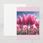 Roze Tulip Note Kaart (Voorkant / Achterkant)