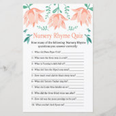 Roze Tulip Nursery Rhyme Quiz baby shower game (Voorkant)