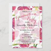 Roze Tulip Pattern Afstuderen Kaart (Voorkant)