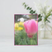 Roze Tulip Poem Briefkaart A Duizenden dromen (Staand voorkant)