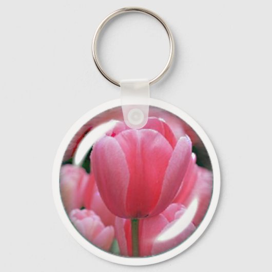 Roze Tulip Sleutelhanger (Voorkant)