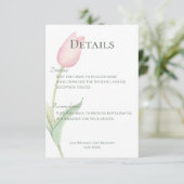 Roze Tulip Solo Trouwgegevens Informatiekaartje (Staand voorkant)