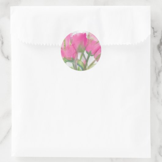 Roze Tulip Sticker (Tas)