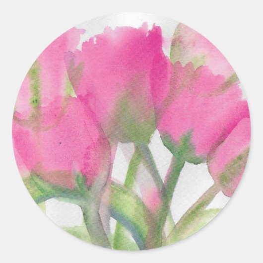 Roze Tulip Sticker (Voorkant)