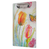 Roze Tulip Tulips Floral Waterverf Womans Name Klembord (Links)