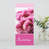Roze Tulip Uitnodiging (Staand voorkant)