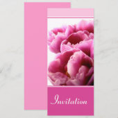 Roze Tulip Uitnodiging (Voorkant / Achterkant)