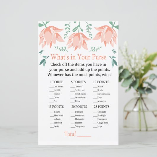 Roze Tulip Wat zit er in je handtas? (Staand voorkant)