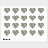 Roze Tulip Wavy Textuur Hart Sticker (Vel)