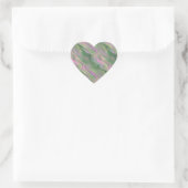 Roze Tulip Wavy Textuur Hart Sticker (Tas)