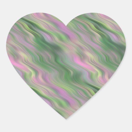 Roze Tulip Wavy Textuur Hart Sticker (Voorkant)