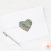Roze Tulip Wavy Textuur Hart Sticker (Envelop)