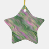 Roze Tulip Wavy Textuur Keramisch Ornament (Achterkant)